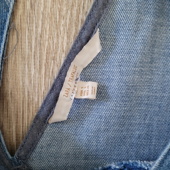 Zara Trafaluc Denim Pinstripe Jumpsuit Romper One Piece - Picture 6 of 12